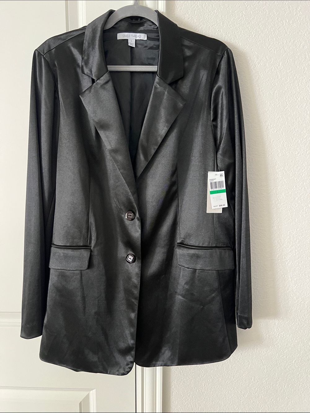 Nordstrom Black Satin Blazer - Women's Tailored Jacket